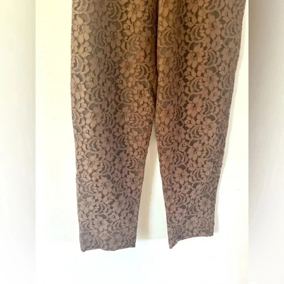 Moschino Cheap and Chic Brown Lace High Waisted Pants Made in Italy Size 10 - Picture 3 of 12